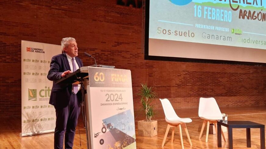 Ángel Samper, Consejero de Agricultura, Ganadería y Alimentación, en la jornada Agroalnext Aragón