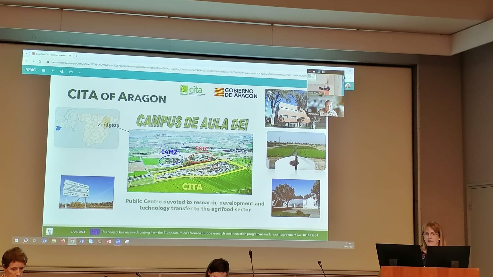 Ana Pina presenta el trabajo que va a desarrollar el CITA sobre el proyecto FRUITDIV en Burdeos